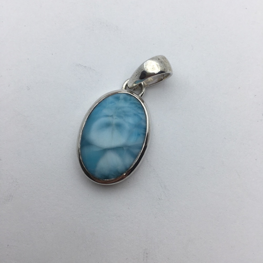 Larimar in sterling pendant